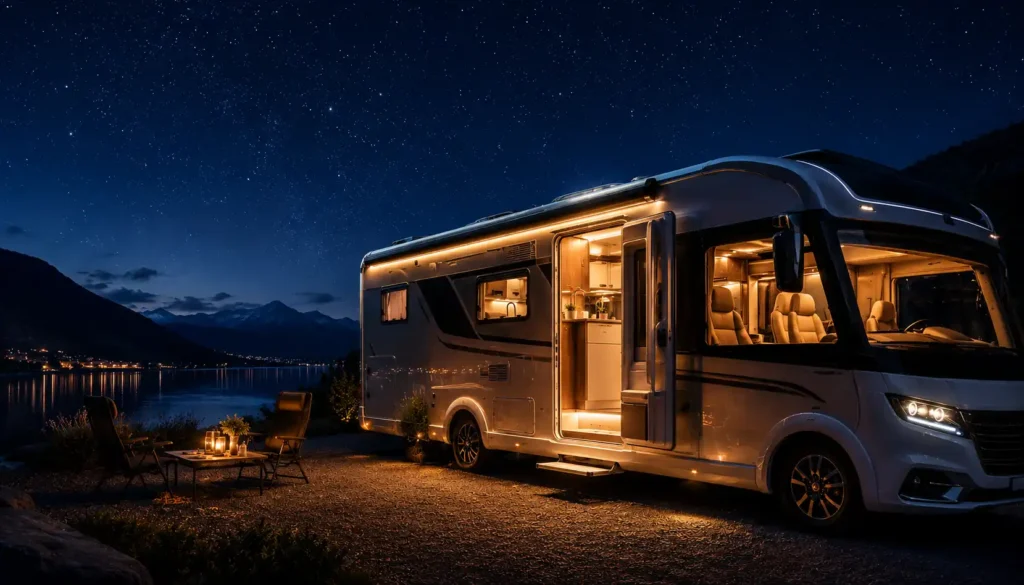 off grid camper in de natuur