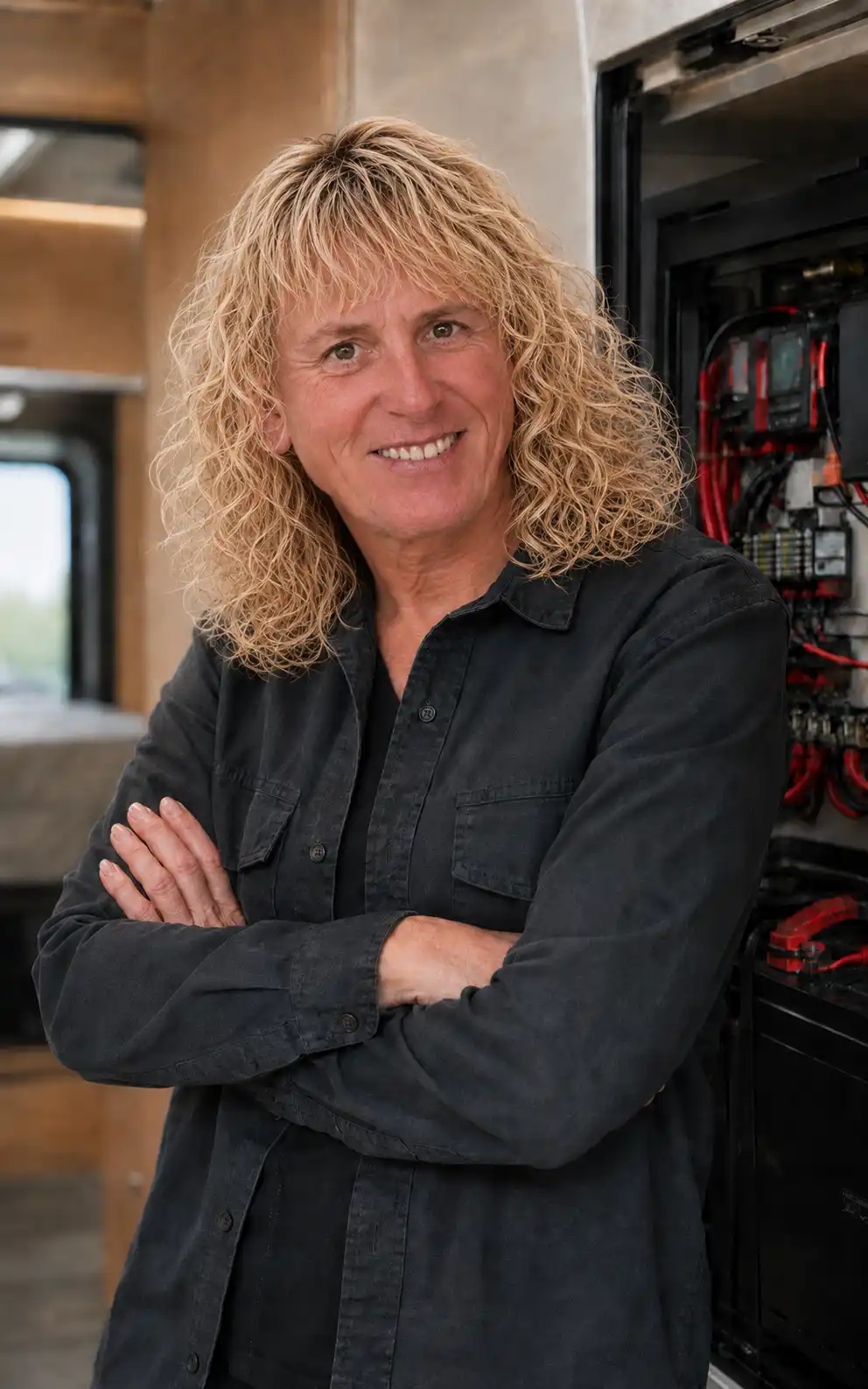 Billie, zaakvoerder en technisch specialist bij FreeUp Campertechnieken
